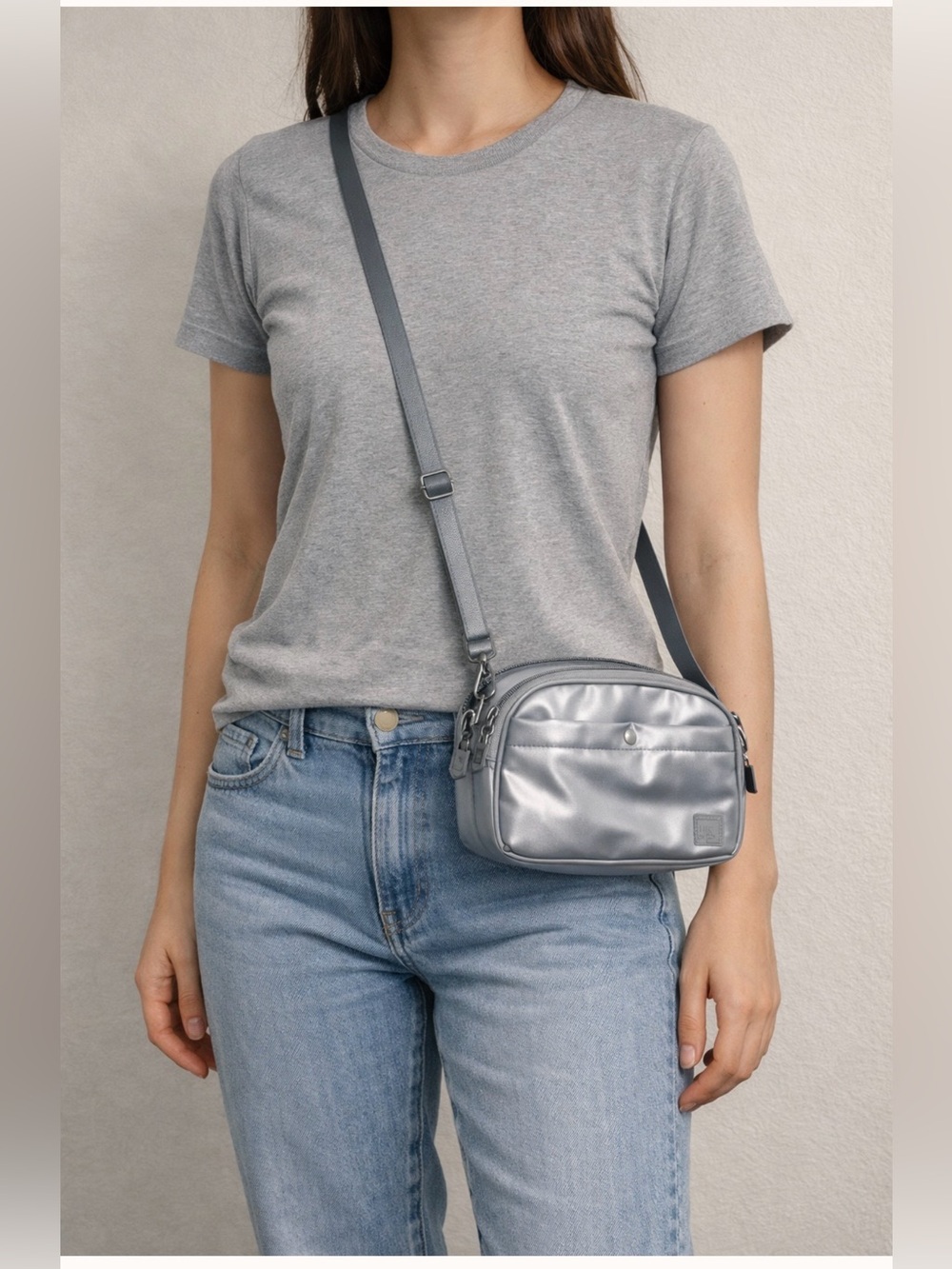 IHKWIP Day to Day Convertible Crossbody / Fanny Pack Bag Metallic Stone Grey
